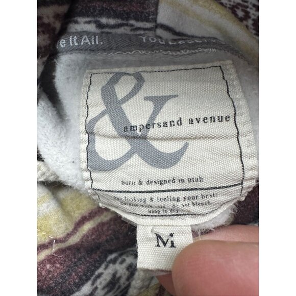 Ampersand Avenue Hoodie Single Hoodie Sweatshirt Women's Medium Aztec Striped - Picture 2 of 7